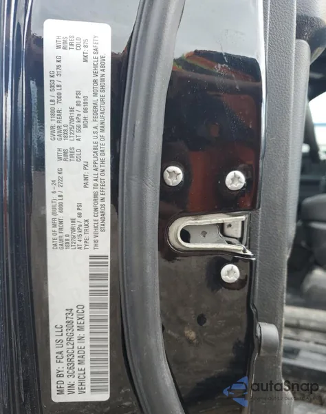 2024 Ram 3500 Tradesman from USA, damaged, VIN 3C63R3CL2RG308734